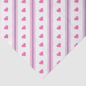 Papier Mousseline Coeurs et rayures roses et violettes Motif (Détail)