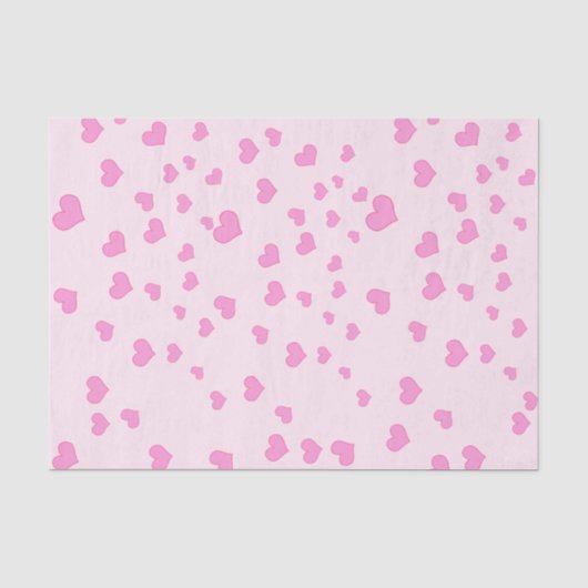 Papier Mousseline Coeurs flottants roses (Recto)