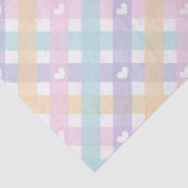 Papier Mousseline Cœurs Gingham Pastel   (Détail)