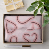 Papier Mousseline Coeurs mignons rouges (Cadeau)