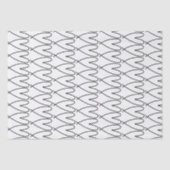 Papier Mousseline Coeurs mignons Whimsical Noir & Blanc (Recto)