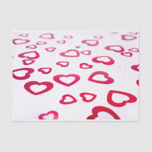 Papier Mousseline Coeurs modernes de Saint Valentin rouge et blanc (Recto)