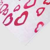 Papier Mousseline Coeurs modernes de Saint Valentin rouge et blanc (Détail)