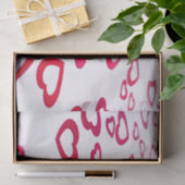 Papier Mousseline Coeurs modernes de Saint Valentin rouge et blanc (Cadeau)