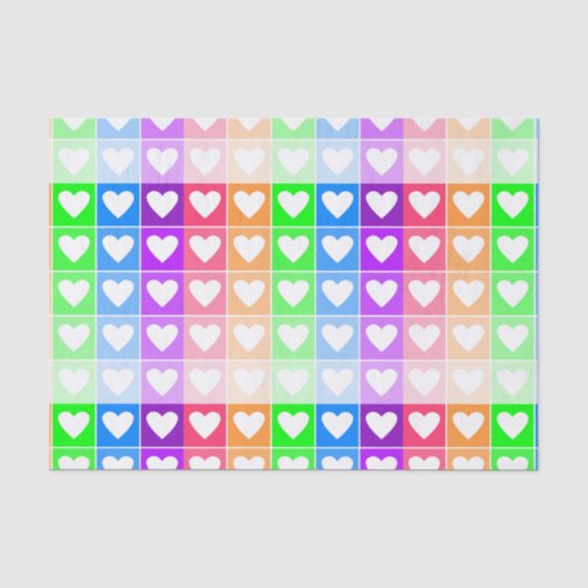 Papier Mousseline Coeurs Ombres (Recto)