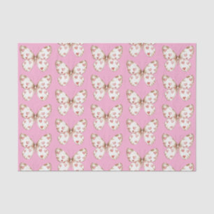 Papier Mousseline Coeurs papillon rose blanc Anniversaire