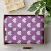 Papier Mousseline Coeurs polka blanc sur violet (Cadeau)