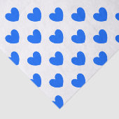 Papier Mousseline Coeurs polka bleu sur blanc (Détail)