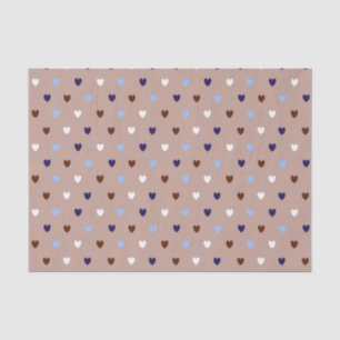 Papier Mousseline Coeurs Polka sur brun pâle