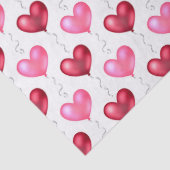 Papier Mousseline Coeurs rose et rouge Saint Valentin Amour (Détail)