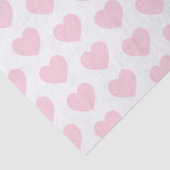 Papier Mousseline Coeurs, rose pâle sur papier blanc (Détail)