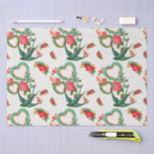 Papier Mousseline Coeurs, Roses et colibris Vintages (Artisanat)