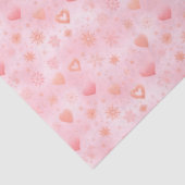 Papier Mousseline Coeurs roses et flocons de neige Noël (Détail)