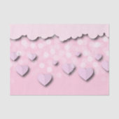 Papier Mousseline Coeurs roses mignons sur cordes et nuages Saint Va (Recto)