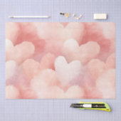 Papier Mousseline Cœurs roses tendres jolis (Artisanat)