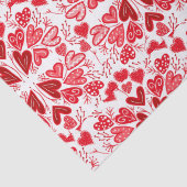 Papier Mousseline Coeurs rouge, rose et blanc Valentin (Détail)