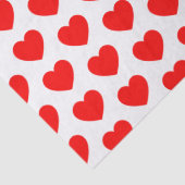 Papier Mousseline Coeurs, rouge sur papier de tissus blancs (Détail)