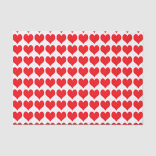 Papier Mousseline Coeurs rouges