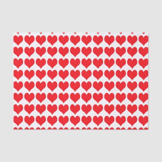 Papier Mousseline Coeurs rouges (Recto)