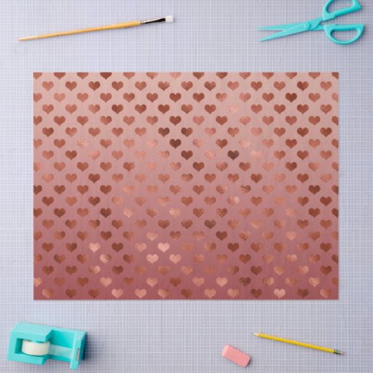 Papier Mousseline Coeurs rouges (Artisanat)