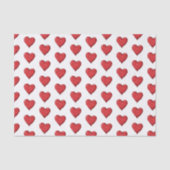 Papier Mousseline Cœurs Rouges Amour   (Recto)