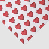 Papier Mousseline Cœurs Rouges Amour   (Détail)