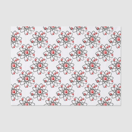 Papier Mousseline Coeurs rouges de Saint Valentin atomique (Recto)