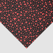 Papier Mousseline Coeurs rouges et baisers (Détail)