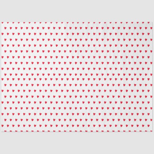 Papier Mousseline Coeurs rouges et blancs Saint Valentin (Recto)