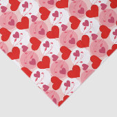 Papier Mousseline Coeurs rouges et roses Saint-Valentin Romance Moti (Détail)