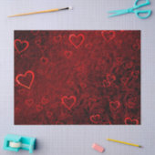 Papier Mousseline Coeurs rouges gothiques (Artisanat)