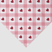 Papier Mousseline Coeurs rouges rose (Détail)