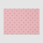 Papier Mousseline Cœurs rouges sur rose (Recto)