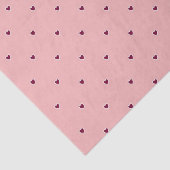Papier Mousseline Cœurs rouges sur rose (Détail)