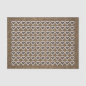 Papier Mousseline Coeurs sur Burlap foncé (Recto)