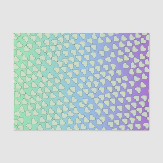 Papier Mousseline Coeurs sur coloré (Recto)