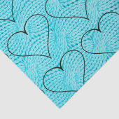 Papier Mousseline Coeurs sur le papier de fond de câble bleu (Détail)