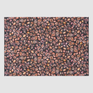 Papier Mousseline Coffee Haricots crayon Motif Rustique Brown