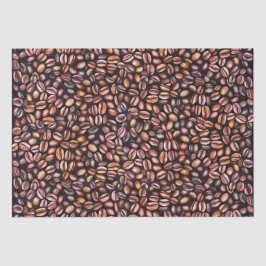 Papier Mousseline Coffee Haricots crayon Motif Rustique Brown (Recto)