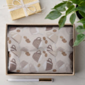 Papier Mousseline Coffee Time Cups Brown Grains Caffeine Lover Drink (Cadeau)