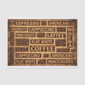 Papier Mousseline Coffee Typography Rustic Burlap Word FC5 Decoupage (Recto)