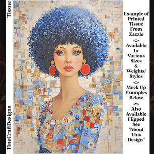 Papier Mousseline Coiffure Afro Inspirée des Années 1970 Femme EC6L