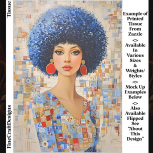Papier Mousseline Coiffure Afro Inspirée des Années 1970 Femme EC6R