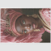 Papier Mousseline Coiffure en plumes roses avec découpage en couronn (Recto)