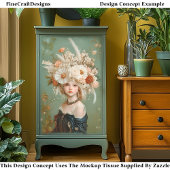 Papier Mousseline Coiffure florale extravagante, Femme CN9 Découpage