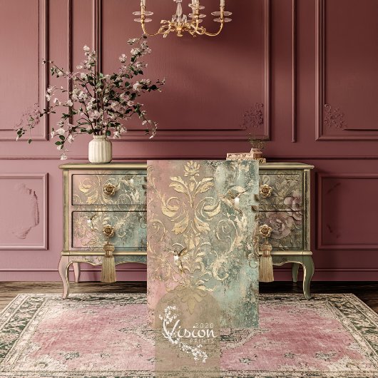 Papier Mousseline Colibri d'or Damask Patina
