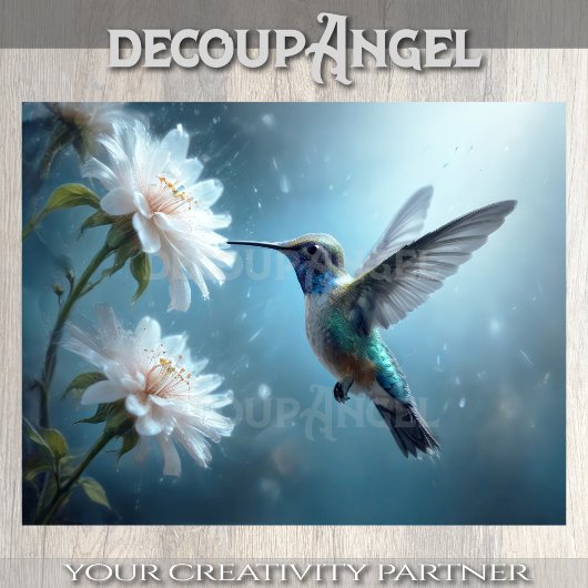 Papier Mousseline Colibri Murmurant Découpage