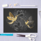 Papier Mousseline Colibri noir et or (Artisanat)