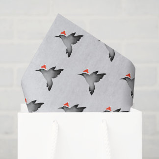 Papier Mousseline Colibri ombre noire santa Noël vacances