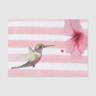 Papier Mousseline Colibri. Rose et Blanc.